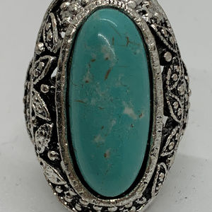 Adjustable Turquoise Antique Look Ring NEW